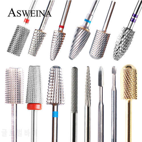 Tungsten Carbide Nail Drill Bit Milling Cutters for Manicure Drills Gel Polishing Remove Files Cuticle Burr Nails Accessories