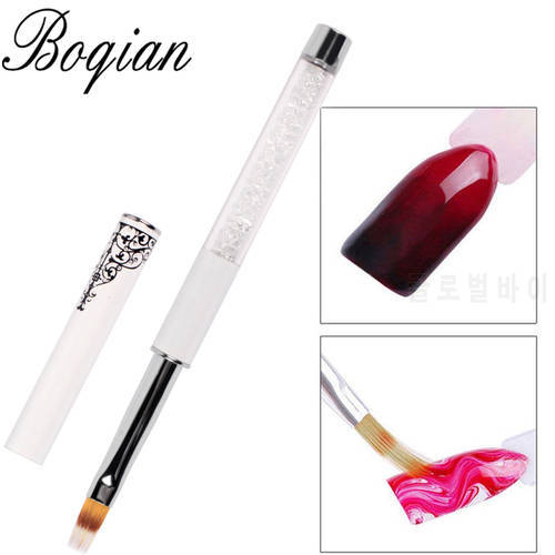BQAN Ombre Brush UV Gel Nail Brush Rhinestone Handle Painting Pen Drawing Brush Gradient Black Nail Art Brush Pen Tools