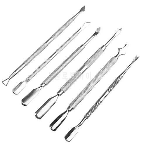 1Pcs Stainless Steel Cuticle Pusher Double Head Spoon Remover Tools for Manicure Remove Dead Skin Nail Art Care Pusher NailTool