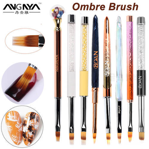Ombre Nail Brush Nail Art Painting Pen Brush Gradient UV Gel Brush For Nails Crystal Acrylic Nail Drawing Pen For Manicure 1pcs