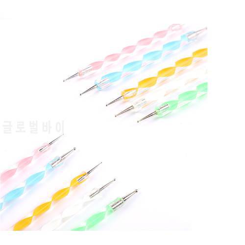 Double-ended Spiral Pointer Pen 5Pcs Multifunction Nail Art Rhinestones Double Head Drill UV Gel Painting Nail Art Dotting Pen&*