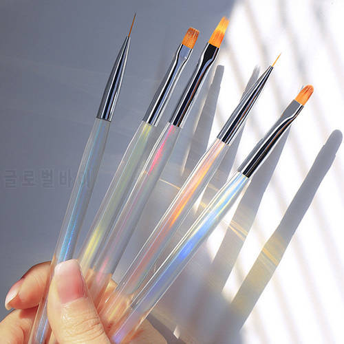 Aurora Handle Nail Art Liner Brush Gradient Painting Brush Acrylic UV Gel Extension Drawing Carving Pen DIY Manicure Nail Tool