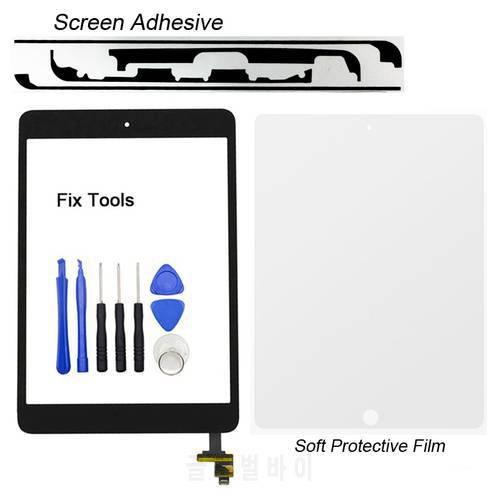1PCS For Apple iPad mini 2 mini2 2nd Gen A1489 A1490 A1491 Touch Screen Digitizer Front Glass+Button+IC+Tape+Protect Replacement