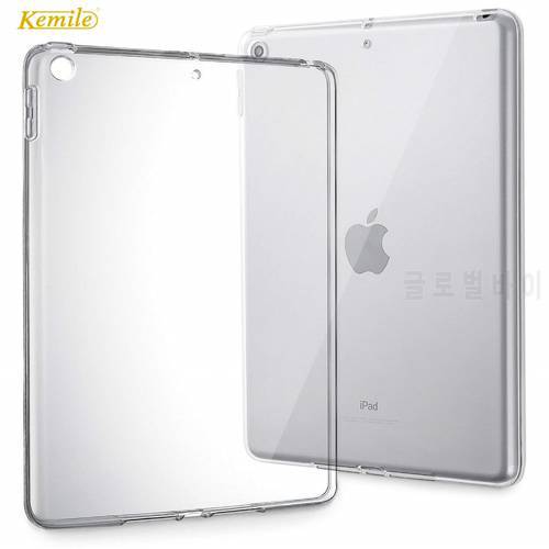 Kemile case for iPad 2018&2017 9.7 Soft Skin Flexible Bumper Transparent TPU Rubber Back Cover Protector for New iPad 2018