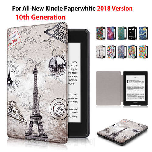 Fashion Painted Case For Amazon All-New Kindle Paperwhite 2018 released Smart Cover for Kindle Paperwhite 6