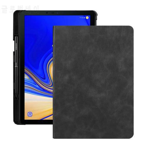For Samsung Galaxy Tab S4 10.5 T830 T835 T837 Tablet Premium Flip Leather Case Stand Cover Auto Sleep/Wake Build-in S Pen Holder