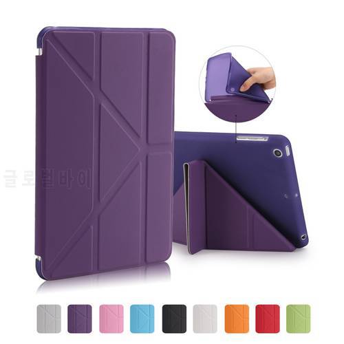 Case For Ipad Mini 1/2/3 Tablets Retina 4 Folded Smart cover for ipad mini 4/5 2019 Soft Back Leather Stand Magnetic mini Case