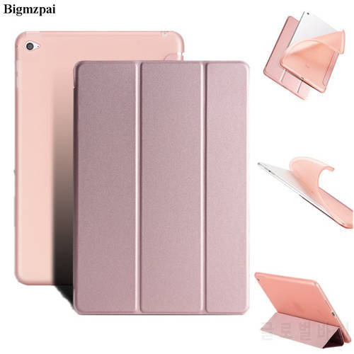 New Soft Solid Tablet Case for Apple ipad mini 4 tablet 3 folding Ultra Slim Light Weight Smart Stand Cover for iPad mini 4+ Pen