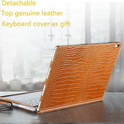 Top Genuine Leather Case for Microsoft Surface Book 13.5&39&39 inch Tablet Cover Protective Skin Detachable + gift