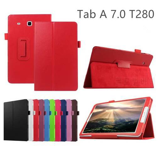 T280 7 Ultra Slim 2-Folder Folio Stand PU Leather Cover Case For Samsung Galaxy Tab A 7.0 2016 T280 SM-T280 T285 SM-T285 Tablet