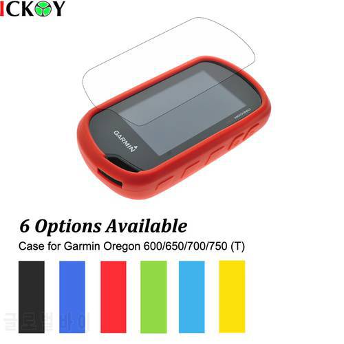 Hiking Handheld GPS Accessories Silicon Rubber Case + LCD Screen Protector for Garmin Oregon 600 600T 650 650T 700 700T 750 750T