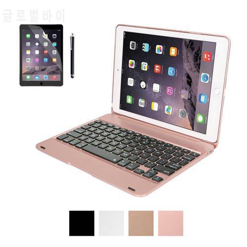 New Arrival Fashion ClamShell Slim ABS Wireless Bluetooth Keyboard With Stand Protective Case Smart Cover For iPad Air 2 iPad 6