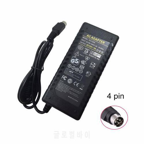 12V5A With IC Chip AC DC Converter Adapter 4 Pin Switching Power Supply 60W 4-Pin For LCD TV Monitor Flat Panel TV DVR Charger