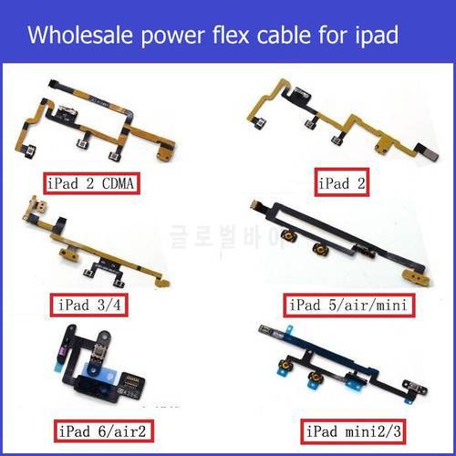 wholesale power & Volume flex cable For ipad 2 3 4 5 6 air 2 power on/off &volume switch Ribbon Flex Cable for ipad mini 1 2 3 4