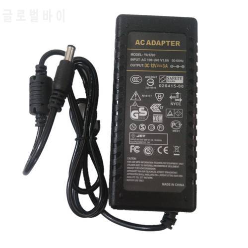 AC DC Adapter Charger 12V3A 36W DC 5.5*2.1 or 5.5*2.5mm 12V 3A Switch Power Supply 36W LED Strips Light