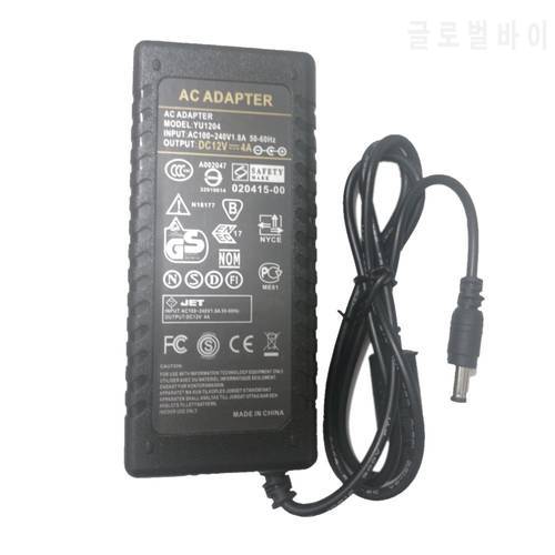 5PCS/LOT 12V4A AC DC Adapter Charger DC 5.5*2.1 or 5.5*2.5mm 12V 4A 48W Switch Power Supply 45W LED Strips Light LCD monitor