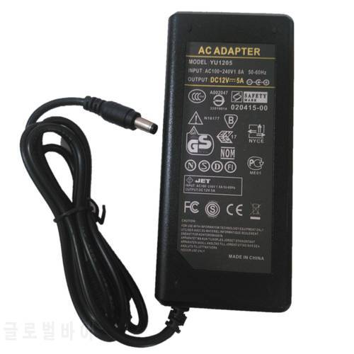 5PCS/LOT 12V5A 60W AC DC Adapter Charger DC 5.5*2.1 or 5.5*2.5mm 12V 5A Switch Power Supply For LED Strips Light LCD Monitor