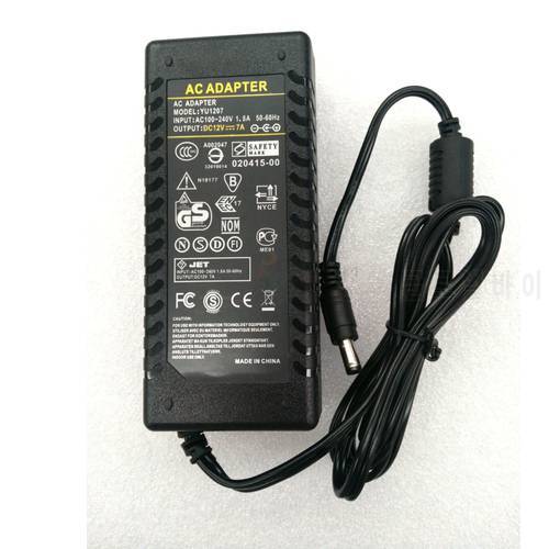 5PCS/LOT 12V7A AC DC Adapter Charger For 5050 3528 LED Light LCD Monitor CCTV 12V 7A 84W Switch Power Supply DC 5.5*2.5/2.1mm