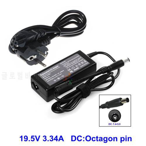 PA-21 19.5V 3.34A Octagon pin DC Laptop Adapter Charger For Dell Inspiron 1525 6000 8600 PA21 AC Power Supply With AC Cable