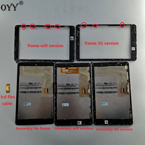 LCD display + Touch Digitizer Screen Assembly with frame flex cable for Google Nexus 7 nexus7 2012 ME370TG nexus7c me370T