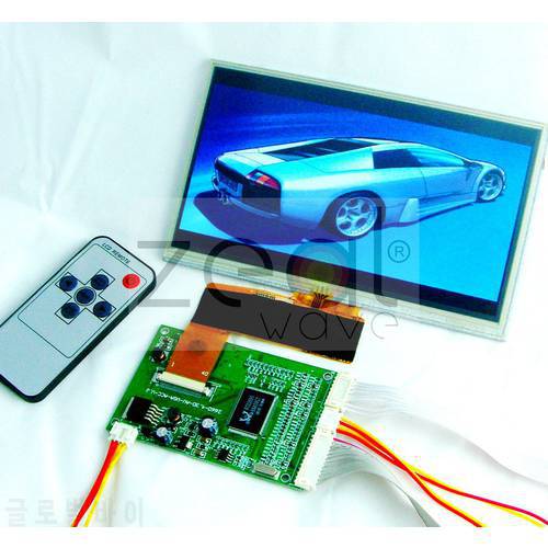 Free Shipping 7 inch 800*480 40pin TFT Car LCD Display Module,w/VGA,Video AV Board with Touch Panel