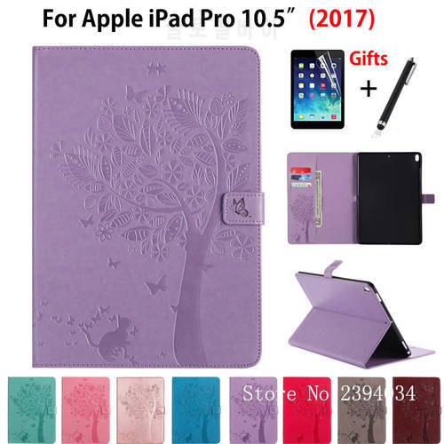 Case For iPad Air 10.5 2019 Cover For iPad pro 10.5&39&39 2017 A1701 A1709 Funda Tablet Cat Tree Pattern PU Leather Stand Skin Shell