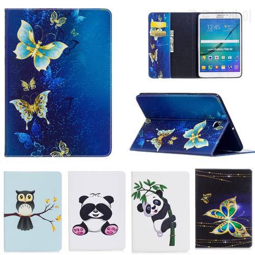 Tab S2 8 SM-T710 SM-T715 Fashion Panda Owl Pattern Case for Samsung Galaxy Tab S2 8.0 T710 T715 Tablet Cover Leather Stand Shell