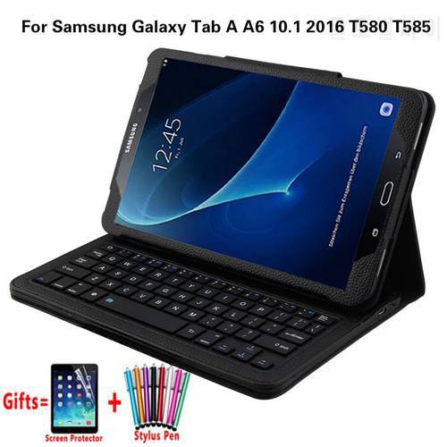 For Samsung Galaxy Tab A A6 10.1 2016 T580 T585 T580N T585N case Removable Wireless Bluetooth Keyboard Funda cover + Flim + Pen