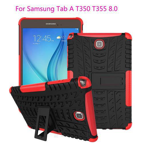 SM-P355 Case For Samsung Galaxy Tab A 8.0 2015 T350 T355 P350 SM-T355 Cover Tablet TPU & PC Kickstand Dual Armor Back Funda