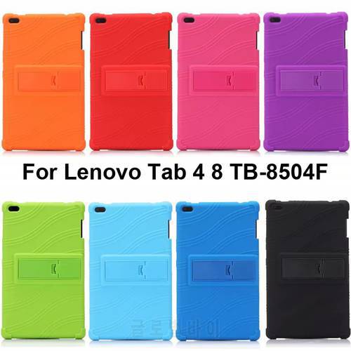 Silicone Anti Knock Stand Case for Lenovo Tab 4 8 TB-8504FNX Cover Protector tab4 8.0