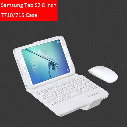 For Samsung Galaxy Tab S2 8.0 SM-T710 SM-T715 Tab A 8” 2019 SM-T295 T290 Removable Wireless Keyboard Folio PU Leather Case Cover