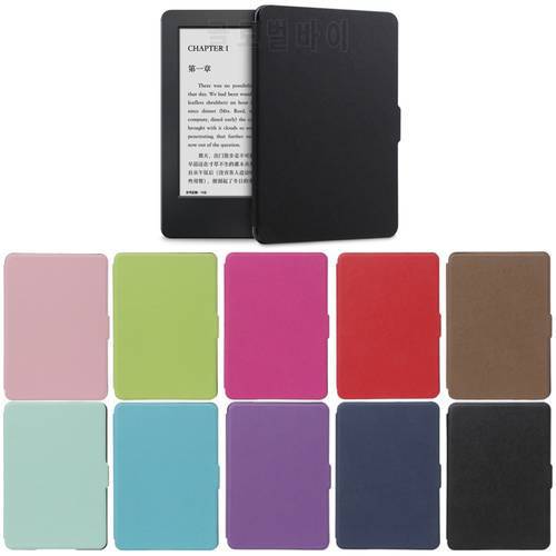 DP75SDI E-book Case Magnetic Faux Leather Flip Stand Protective Cover forAmazon Kindle Paperwhite- 1/2/3, KPW 1/2/3 24BB