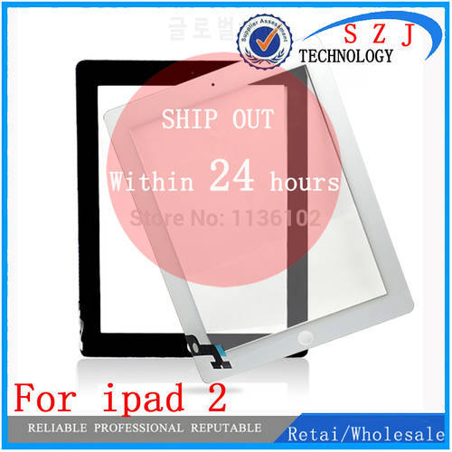 New 9.7&39&39 inch For ipad 2 ipad2 A1395 A1396 A1397 glass touch screen digitizer touch panel with Button Free shipping