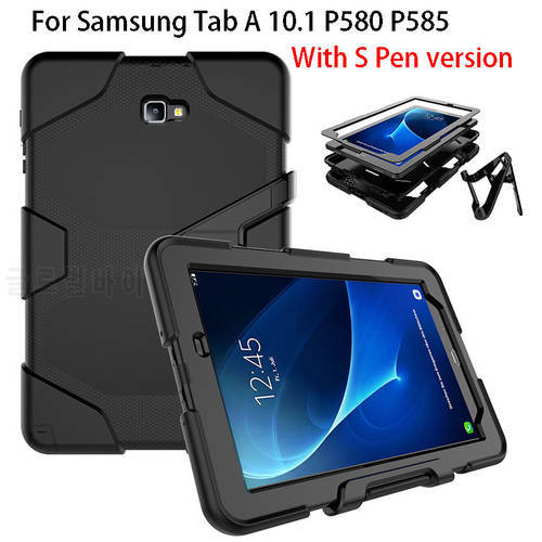 Armor Kickstand Case Funda For Samsung Galaxy Tab A A6 10.1 P580 P585 Case Cover Tablet Shockproof Heavy Duty Stand Hang Shell