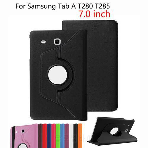 360 Degree Rotating Case For Samsung Galaxy Tab A a6 7.0 T280 T285 SM-T280 Cover Tablet Funda Litchi Pattern PU leather Cases