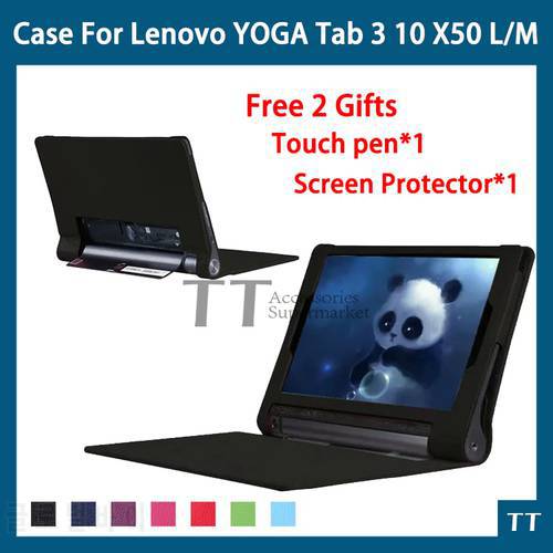Case for Lenovo yoga tablet 3 10.1 X50L X50M X50f PU Leather stand Case for Lenovo yoga tab 3 10.1 YT3-X50l/m/f+free 2 gifts