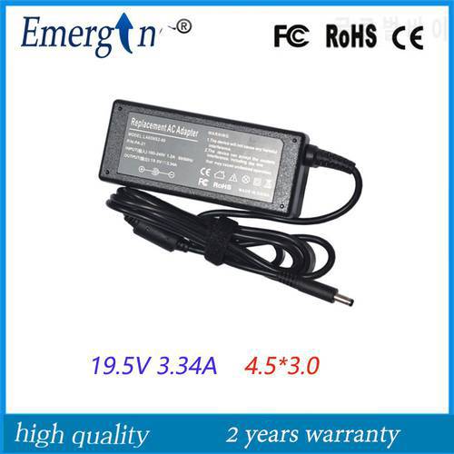 19.5V 3.34A 65W 4.5X3.0mm AC Adapter For Dell Inspiron 11 13 15 3000 Series (3551) P28E P57G 15 3551 3552 3558 5551