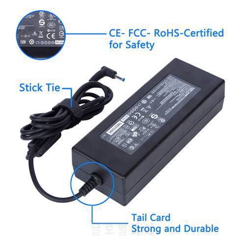 KWOKKERK 19.5V 7.7A 150W Replacement AC Adapter Charger for HP Connector 4.5mm*3.0mm