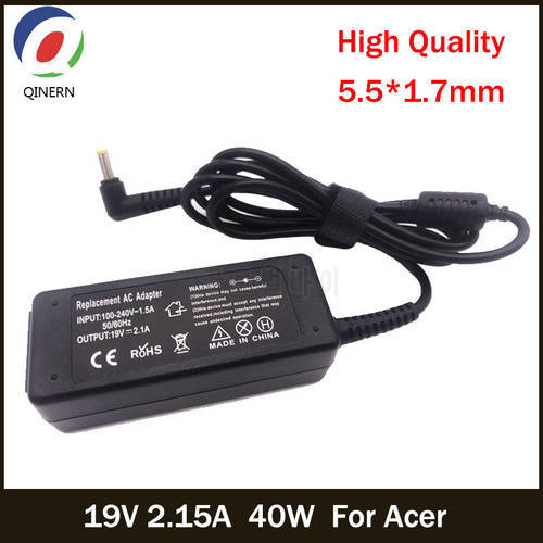 QINERN 19V 2.1A 40W 5.5*1.7mm AC Adapter Notebook Laptop Charger For Acer Aspire D270 D257 D255 Power Supply For Laptop Adapter