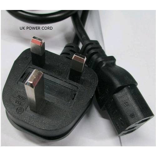 1.5M 0.35KG UK 3 Prong Pure Copper AC Laptop Power Cord Adapter Cable Black