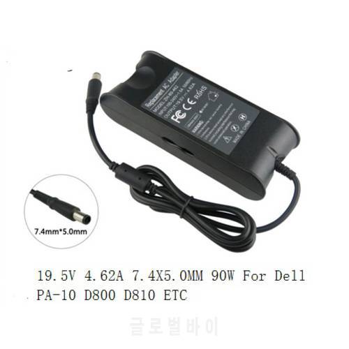19.5V 4.62A 7.4X5.0MM 90W For Laptop Ac power adapter charger for Dell PA-10 laptop AD-90195D PA-1900-01D3 DF266 M20 M60 M65