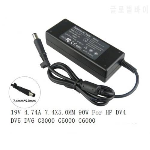 19V 4.74A 7.4X5.0MM 90W For HP DV3 DV4 DV5 DV6 G3000 G5000 G6000 G7000 Laptop Battery Charger Power Adapter