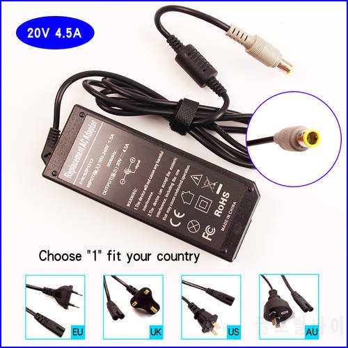 20V 4.5A Laptop PC Ac Adapter Battery Charger for IBM/Lenovo/Thinkpad X100 X100e X121 X120e X121e X200 X201 X220 X230 X300 X301