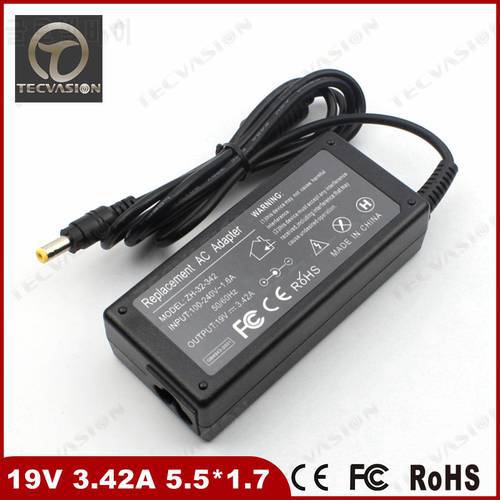 High Quality 19V 3.42A 5.5*1.7mm Notebook Laptop AC Adapter for ACER Gateway MS228 Aspire TravelMate Series Power Supply Charger