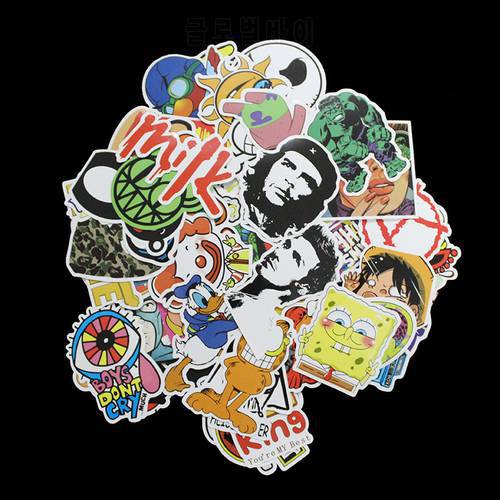 100Pcs / Lot Style C Pvc Waterproof Cartoon Style Funny Stickers For Laptop Motorcycle Skateboard Luggage Decal Toy Sticker