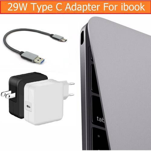 5pcs US AU EU Plug USB-C 3.1 29W Power Adapter Wall Charger for Apple ibook Macbook 12