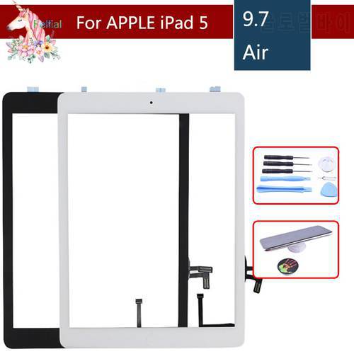 New For iPad Air 1 iPad 5 Touch Screen Digitizer With Home Button Front Glass Display Touch Panel A1474 A1475 A1476 Replacement