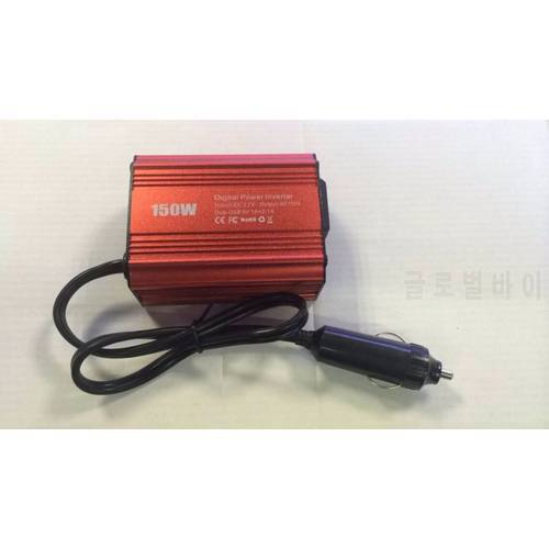 2020 Year Multifunction 150W Red Car Household Modified Sine Wave Power Digital Inverter DC 12V to AC 220V 150W Dual USB Supply