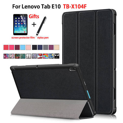 Case For Lenovo Tab E10 10.1 Tablet Cover Funda TB-X104F TB X104F TB-X104L Slim Magnetic Folding PU Leather Stand Shell +Gifts