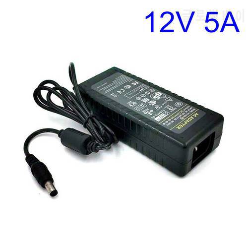 12V 5A AC DC Adapter 60W Power Supply Charger for 5050/3528 SMD LED Light or LCD Monitor CCTV